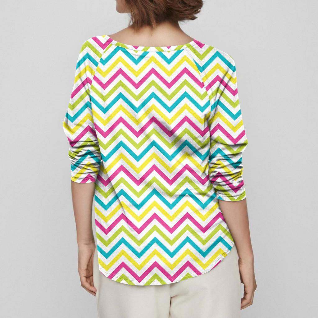 Women's Long Sleeve Plunger Sleeve Easter Print Casual Top T-Shirt