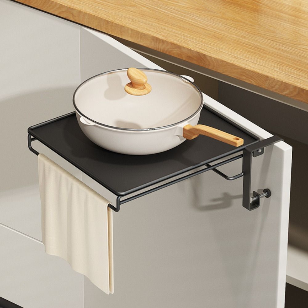 With Towel Rack Countertop Storage Rack Foldable Design Extension Storage  Cabinet Storage