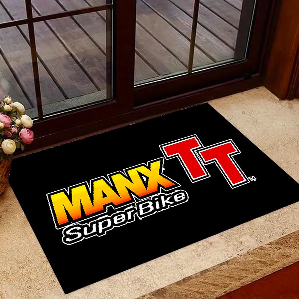 Tappeti Antiscivolo a Tema Gara TT dell'Isola di Man - Arredamento per la Casa in Poliestere, Adatti per Camere da Letto, Soggiorni, Ingressi, Studi e Decorazioni