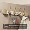Walnut Grain Suction Cup Wall Hook Organizer For Home Storage