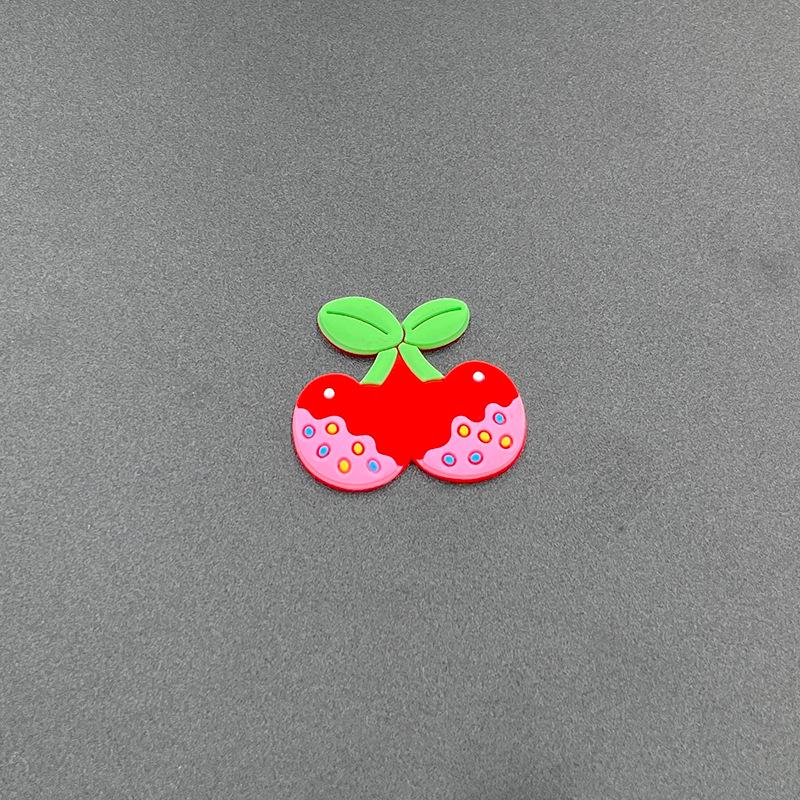 Cherry Hole Cartoon Shoe Buckles: Soft Rubber Red Fruit Series for Kids' DIY Garden Shoes