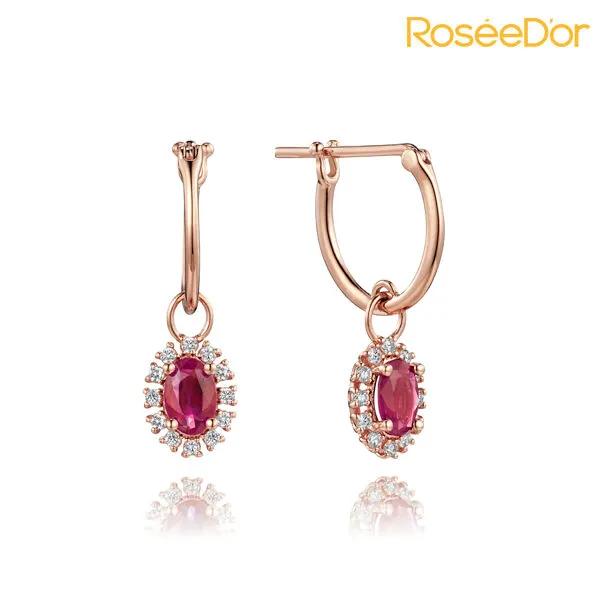 Red Bell Ruby One-Touch Earrings_221700023