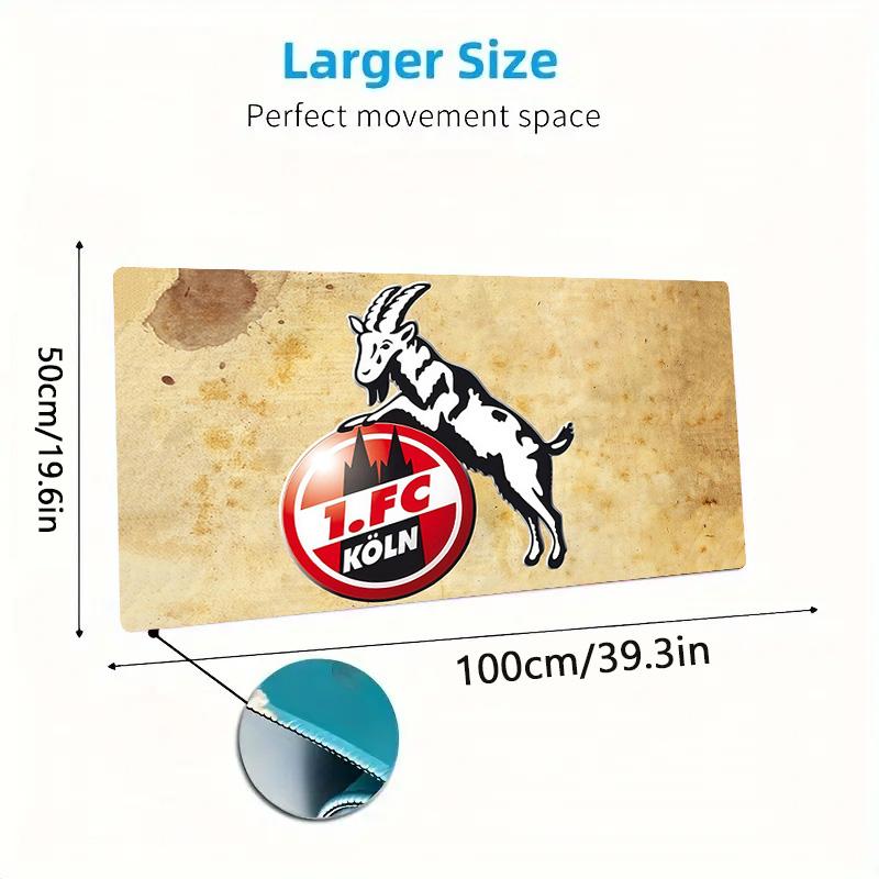 1. FC Köln Print  Cushion Non-slip Laptop Tablet Big Mousepad XXL Mat Mini PC Playmat With Lock edge