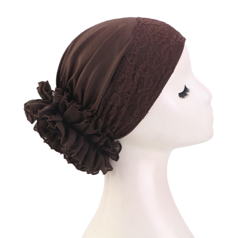 Soft Turban Hat Solid Color Pullover Hat Elegant Women's Hijabs  Women Headwear