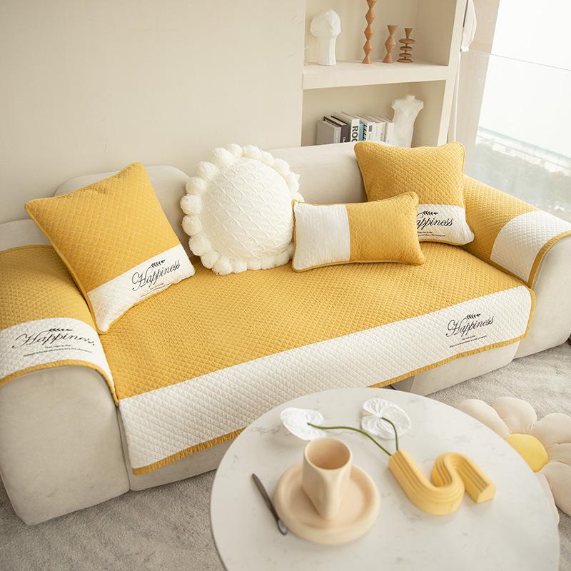 

Подушка для дивана из чистого хлопка с вышивкой оливковой ветки, универсальный нескользящий чехол для всех сезонов, простой чехол для подушки сиденья с вышивкой 70*70cm