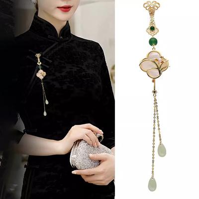 Starožitní Temperament Meilan Bambus Chryzantéma Brož Lisování Klopa Cheongsam Přívěsek Nový Čínský Přívěsek Korsáž Hanfu Doplňky