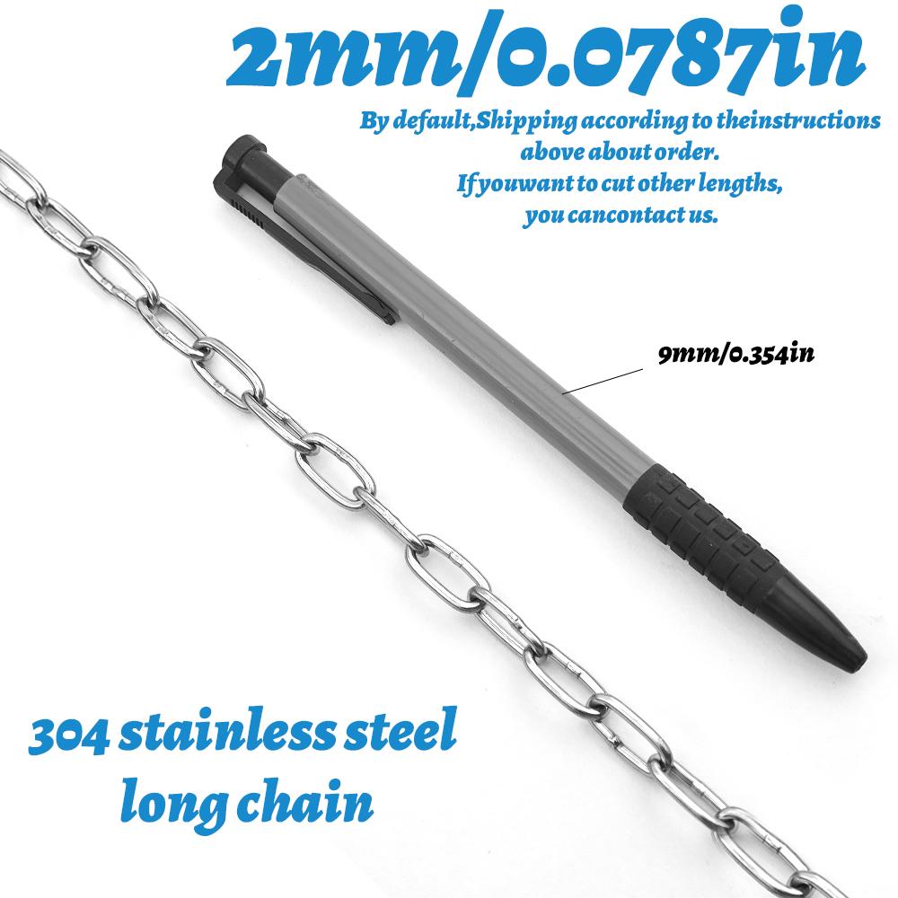 304 Stainless Steel Chain 1–5M Welded Rust‑Proof Metal Chain for Hanging Swing Pet Leash Clothesline Guardrail DIY Projects