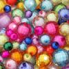 20-100 Stück 8/10/12/14/16/18/20mm Facettierte Acrylperlen Gemischte Farbe Runde Lose Perlen Für Schmuckherstellung DIY Armbänder Halskette