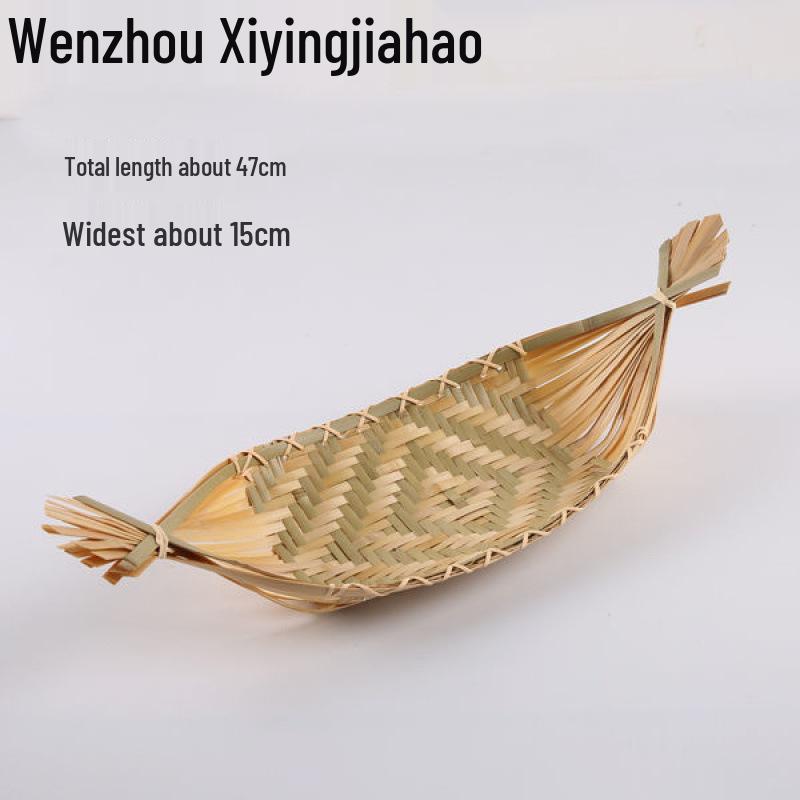 Bamboo Woven Storage Set: Includes Small Basket for Scallions, Ginger, Garlic, Winnowing Fan, Steamer, Fruit Plate, and Shelf.