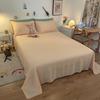 Solid Color Flannel Bedding Set: Bed Sheet, Duvet Cover, Pillowcase - Reactive Print, Three-Piece Set