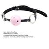 Faux Leather Ball Gag with Adjustable Straps BDSM Mouth Restraint for Bondage Roleplay Discreet Adult Toy for Beginners/Advanced
