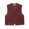 Spring 2025 Women's European & American Style Embroidered Suede Vest