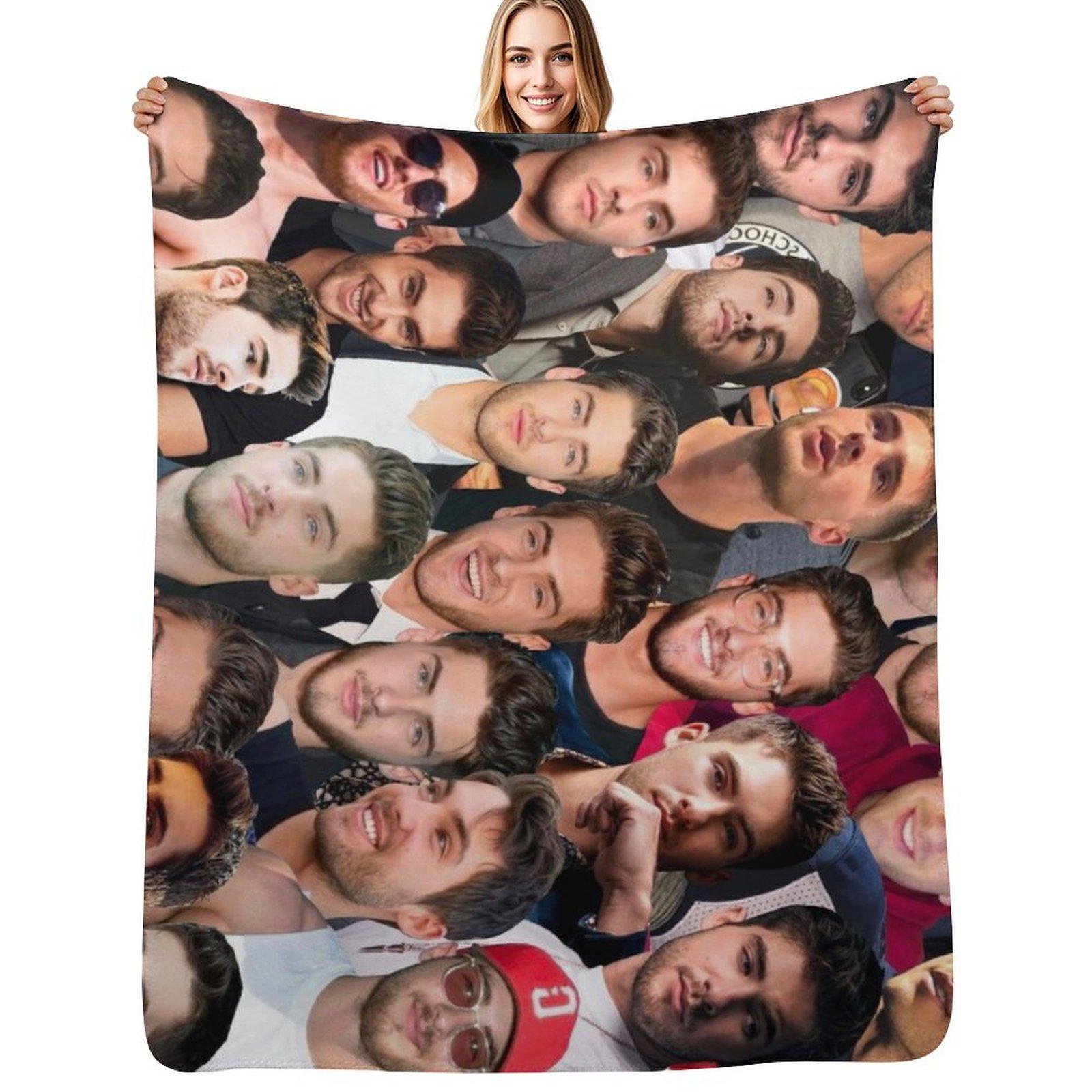 Cody Christian Photo Collage Throw Blanket Stain Resistant Cozy Warm Blanket 75X95CM