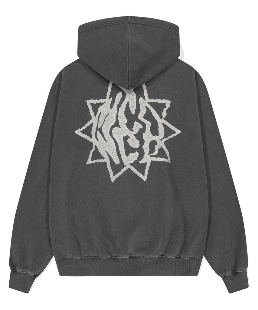 Mahagrid Sun Logo Pigment Zip Up Hoodie Charcoal(Mg2Dfmm430A)