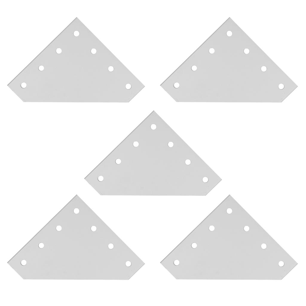 5Pcs Jointing Strengthen Plate Silver White Oxidation 7 Hole Aluminum Alloy Strong Joint Bracket Plate 4040L