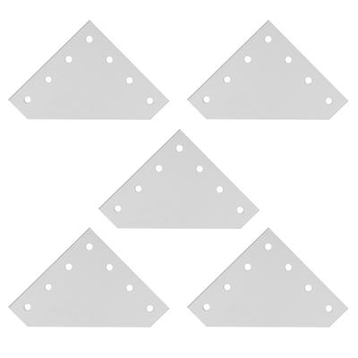 5Pcs Jointing Strengthen Plate Silver White Oxidation 7 Hole Aluminum Alloy Strong Joint Bracket Plate 4040L