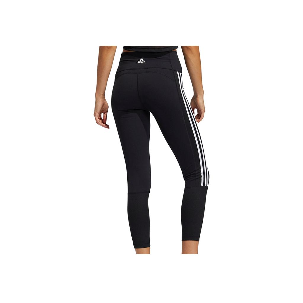 adidas 3-Stripes Ribbed 7/8 Tights Women Tights Black White GL0578