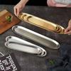 Stainless Steel Sushi Plate Long Plate Beef Ball Plate Easy Clean Picnic BBQ Plate Kitchen Use