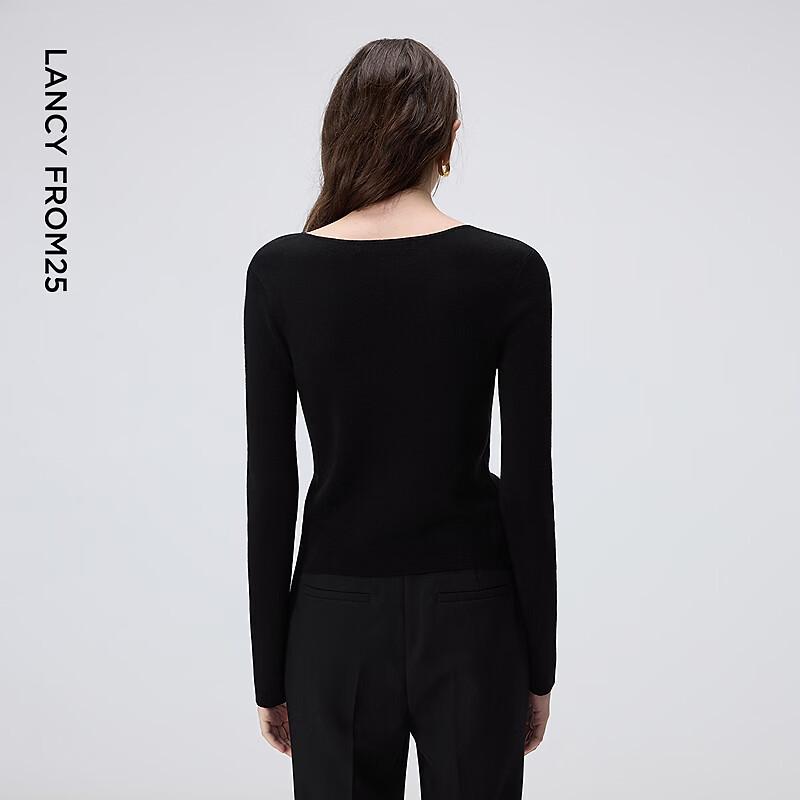 Lanzi Triacetate V-Neck Knit Top