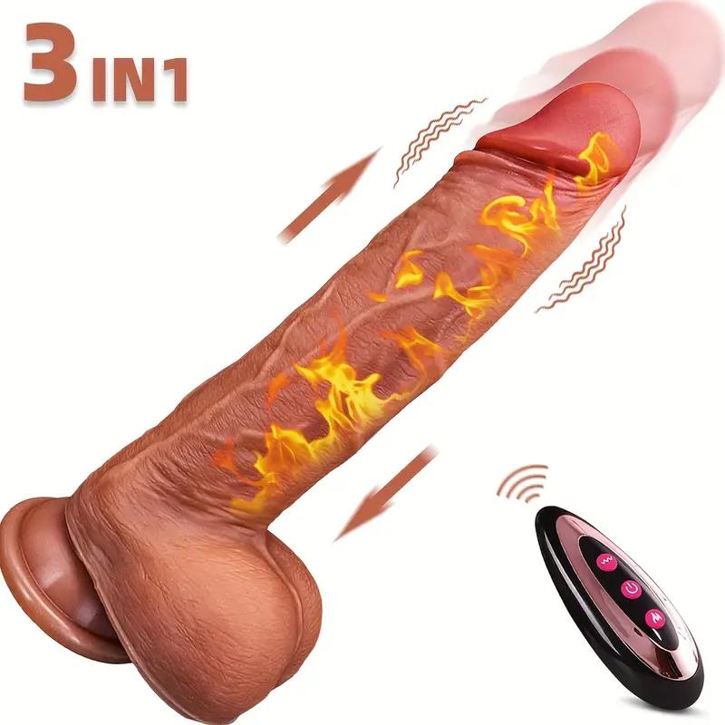 Realistic Silicone Dildo Vibrator For Women Wireless Telescopic Rotating Heated Thrusting Big Penis Sex Toys for Female Adult 18