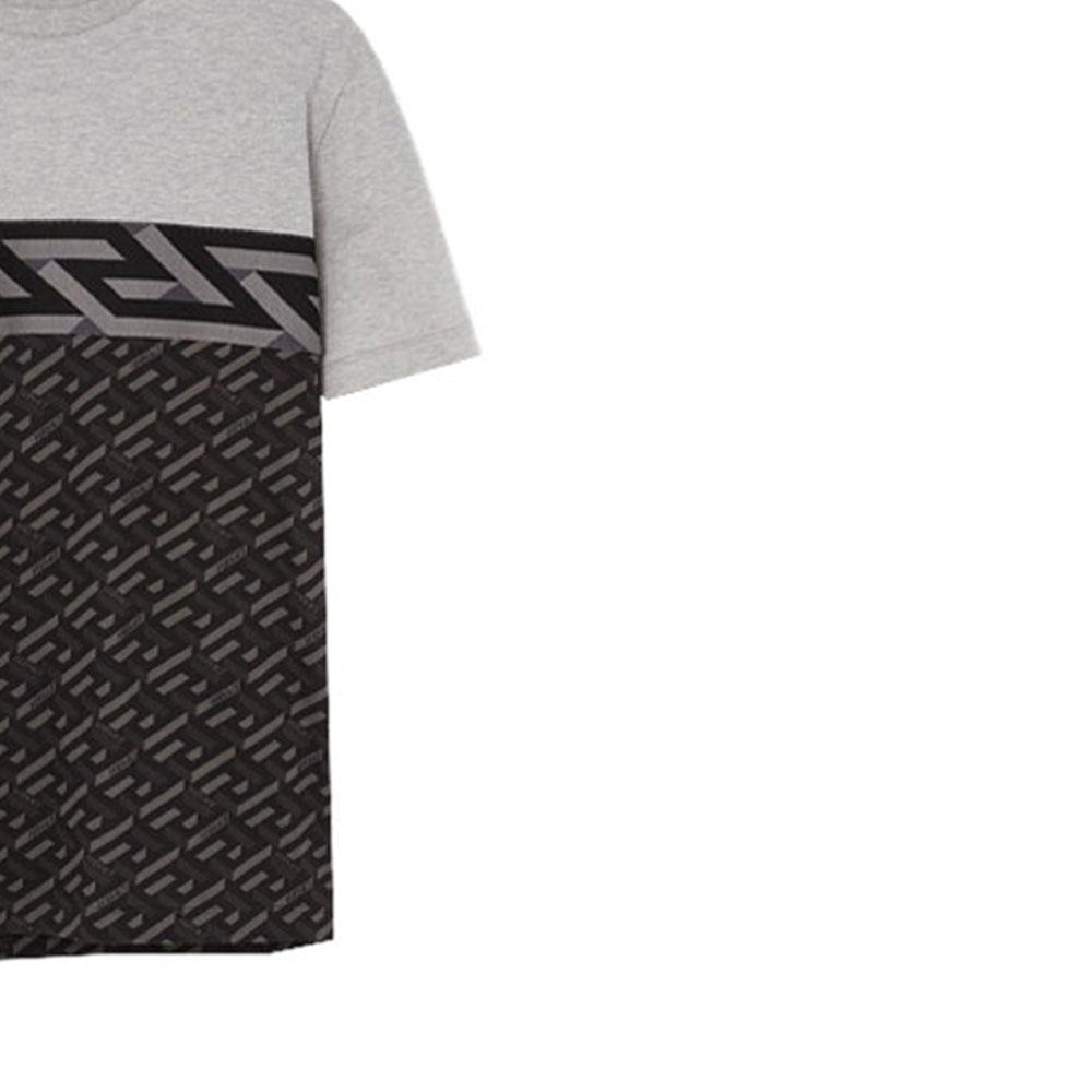 Versace Jacquard Motif T-shirt Grey Men Streetwear 1006439-1A04407-5B050