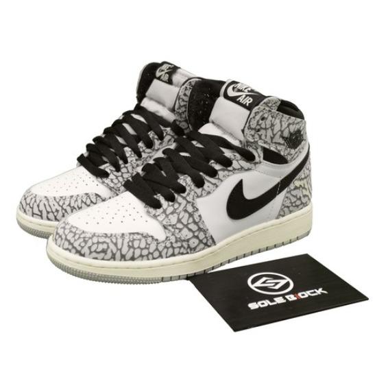 

Air Jordan 1 Retro High OG GS White Cement FD1437-052 EU 36 чорний/сірий