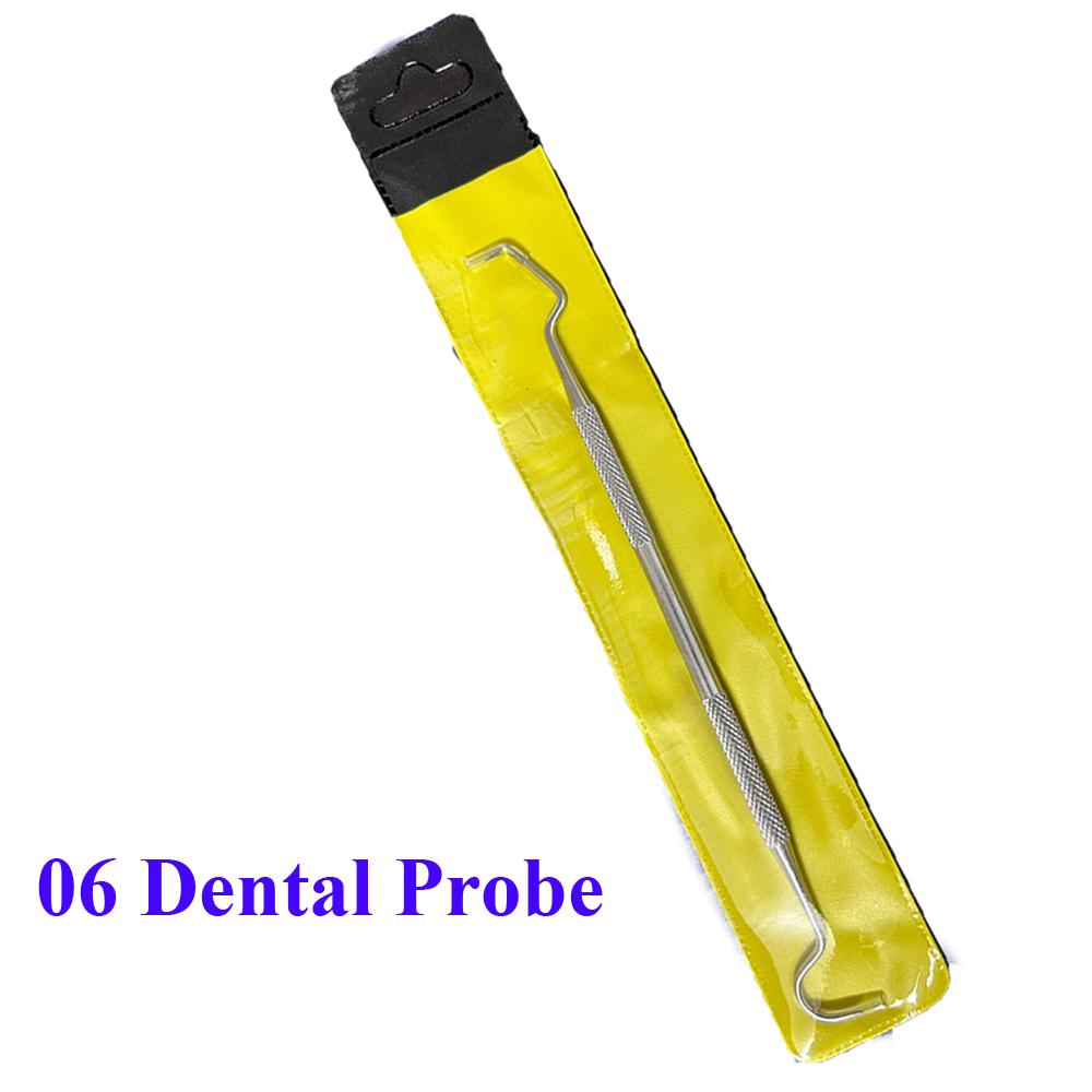 Professional Stainless Steel Dental Mirror Double Probe Sickle Hoe Tooth Cleaner Oral Care Dentist Home Use Tools