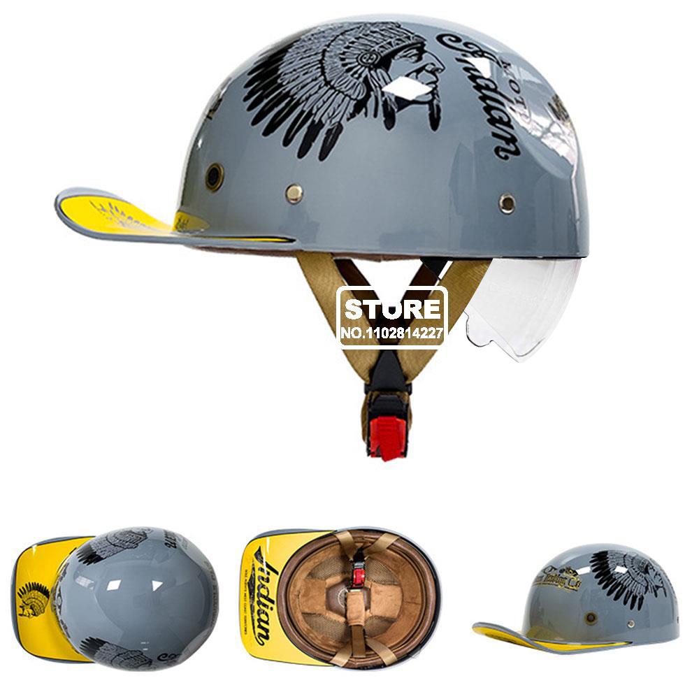 Motorbike Baseball Cap Half Helmet Riding Women Retro Motorcycle Half Helmet Anti Drop Motorcycle Scooter Helmet