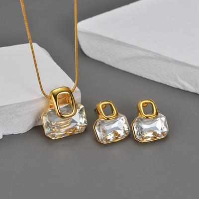 Fashion Geometric Earrings and Necklace Set