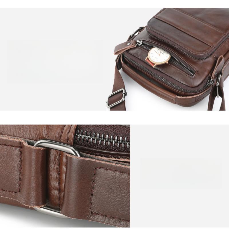 First Layer Cowhide Shoulder Bag Men's Cowhide Messenger Bag Casual Vertical Business Men's Bag Fashion Trend