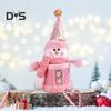 Christmas Candy Jar Christmas Plush Santa/Snowman/Elk Candy Holder Pink Candy Storage Box Fruit Packaging Jar for Home Decor