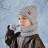 Kinder Winter Strickmütze Handschuhe Nackenwärmer Set für den Außenbereich