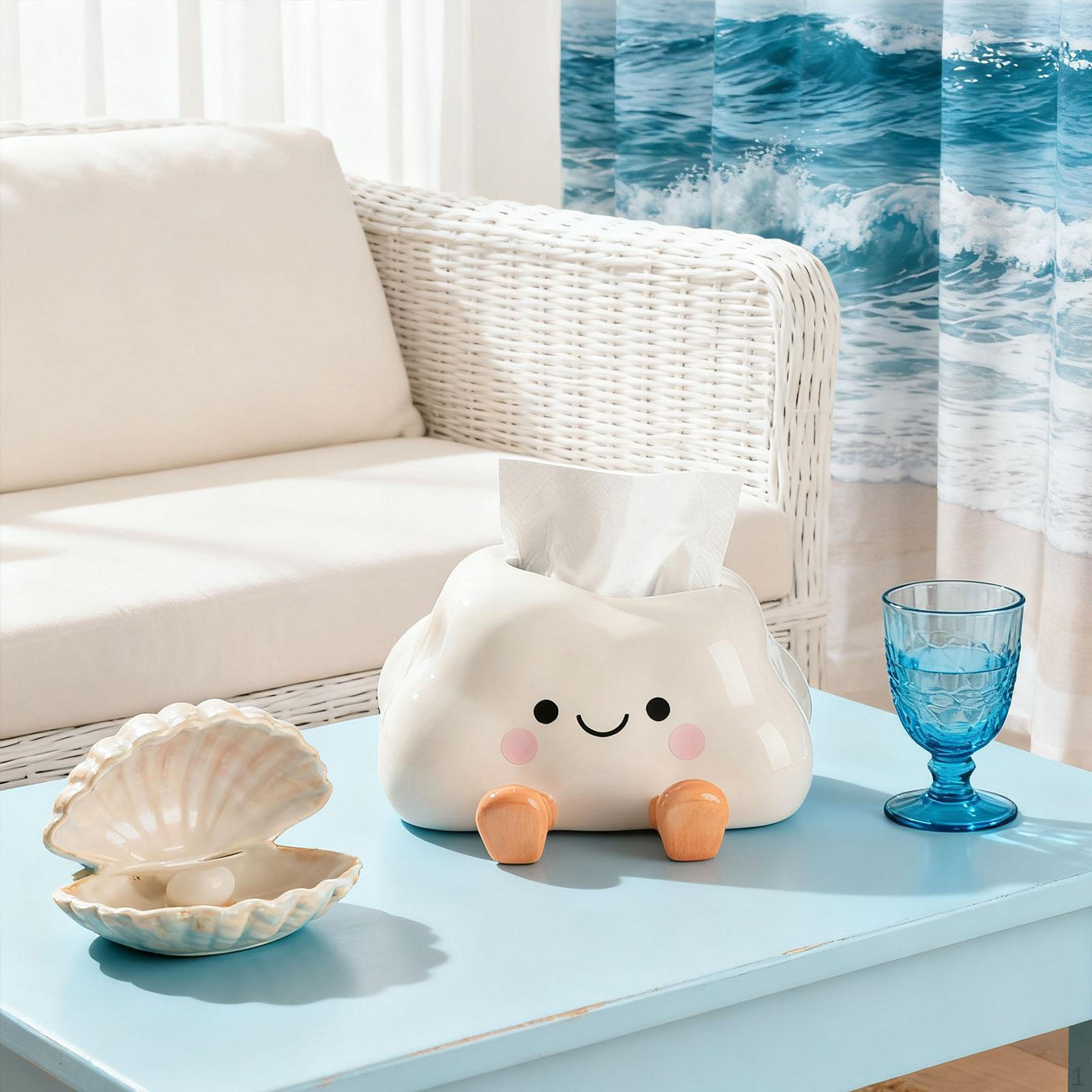 

Facial Tissue Box Cover Napkin Holder Modern Dispenser for Office Desk Bathroom