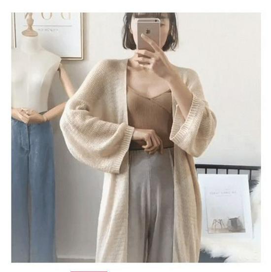 2026 Chic Loose Knit Cardigan - Women's Mid-length Summer Sun Protection Sweater