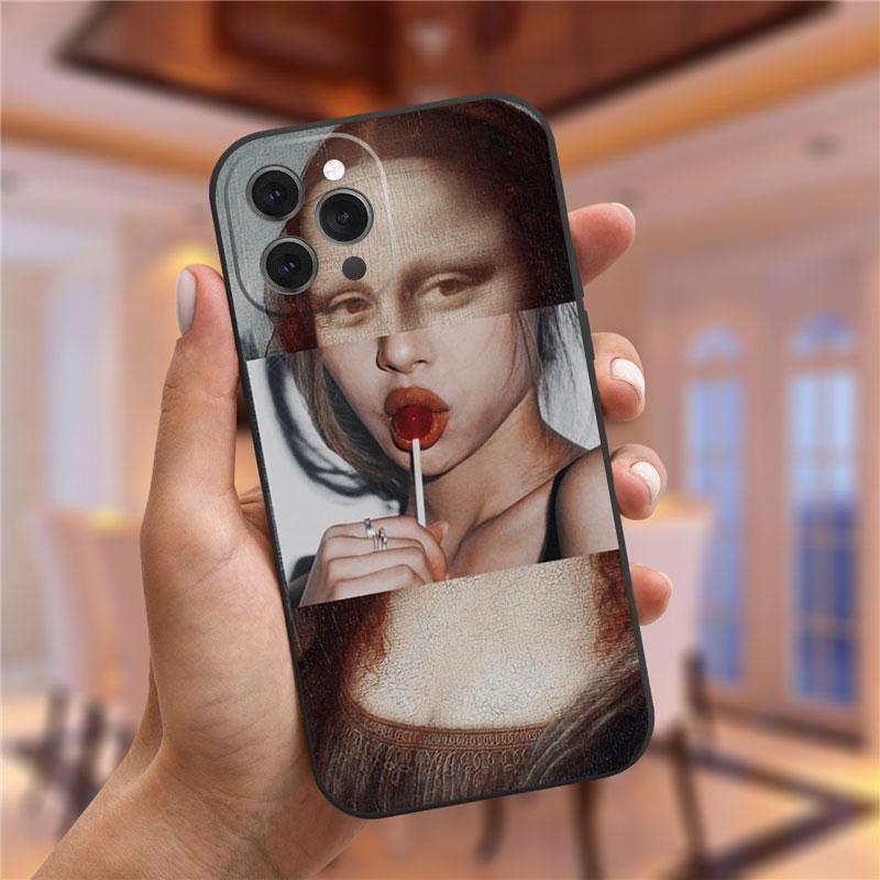 Vincent Van Gogh Starry Night Flower Phone Case For Iphone 13 12 11 Pro Max Mini X XR XS 8 7 6S Plus Mona Lisa David Soft Cover