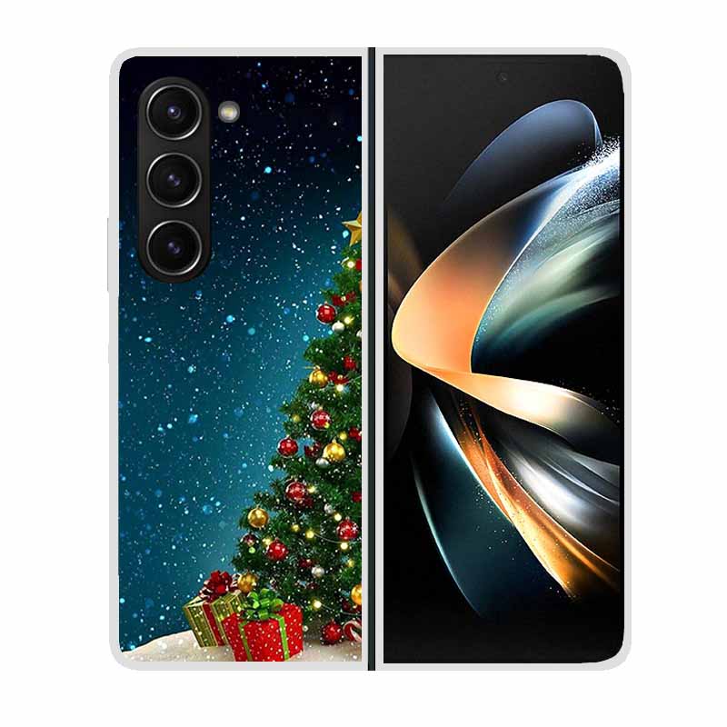 Christmas Cover For Samsung Galaxy Z Fold 5 5G Cases ZFold3 4 2 Clear Plastic Hard Back Cases For Samsung Z Fold 3 Phone Covers