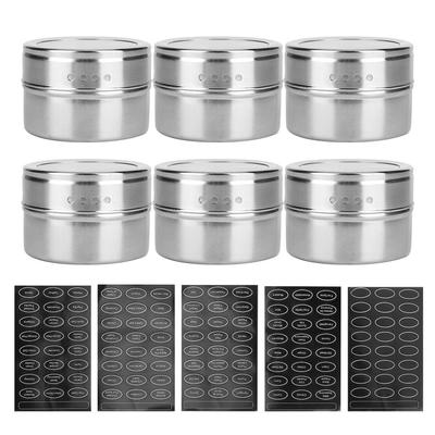 6 Stück/Set Edelstahl Gewürzbox Gewürztank Gläser Pfeffer Würzmittel Aufbewahrungsbehälter