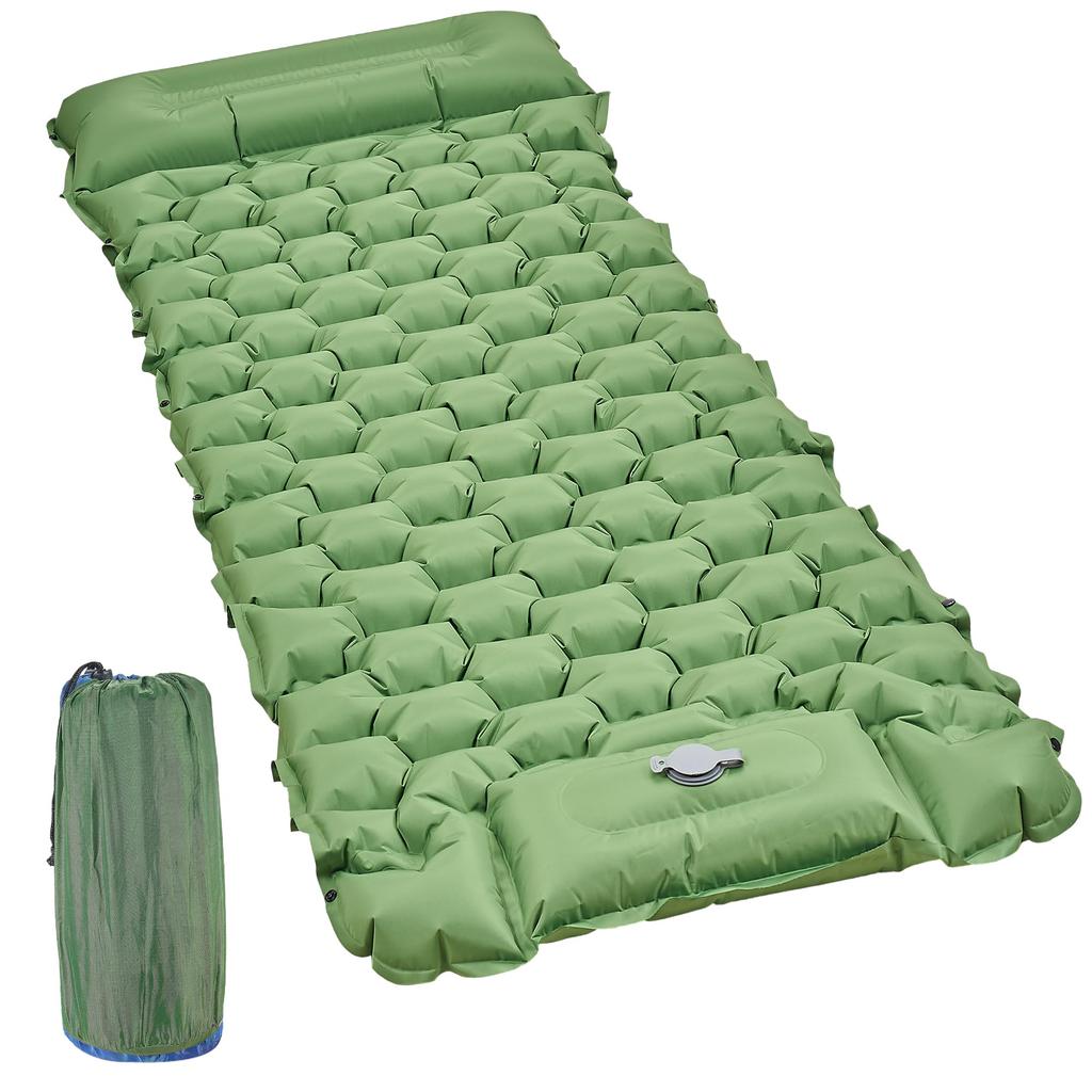 VECELO Air Camping Sleeping in the Mat in 25 Foot no tools Air Outdoor Pillow Easy to Ultra Disaster Storage Bag Disaster Mountain Green Mat, Mat,