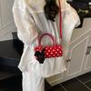 Polka Dot Pu Material Circular Tote Bag For Women With Zipper Closure For Daily Use