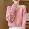 Maglione da donna in cashmere cashmere Qinghe 30% cashmere 70% lana pullover autunnale e invernale caldo e alla moda