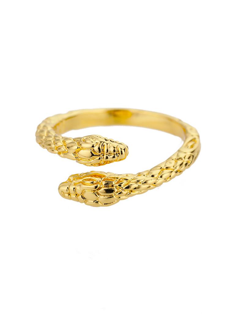 316L Gold Plated Stainless Steel Snake Rings For Women Men Open Adjustable Ring Vintage Gothic Aesthetic Jewelry anillos mujer