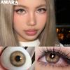 AMARA 2pcs New Colored Contacts Lenses for Eyes Fashion Brown Lenses Nature Soft Lenses Beauty Pupil Lady Makeup