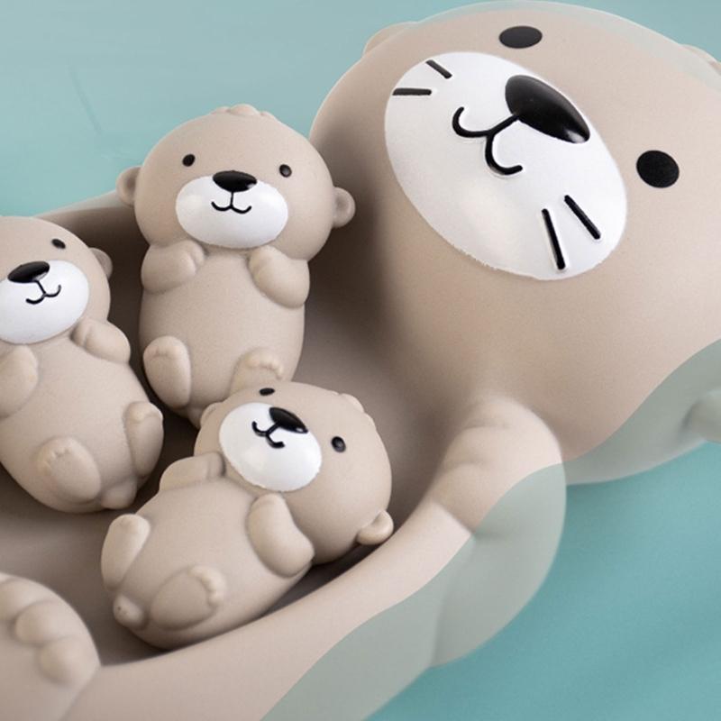 Toddler Bathing Toy Set Otters Mom and Baby Engaging Water Fun Shower Toy Otters Mom and Baby Set For Bath Time