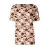 Women's Short Sleeved Patterned Pockets, Work Print Stand Up Collar, Single Breasted Protective Clothing, Cardigan Jacket, Top