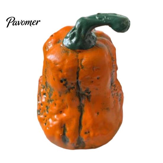 Horror Pumpkin Tabletop Decor Halloween Evil Figurine, Ornament with Multi Eyes and Spooky Decorations Fangs, Demon Resin Statue for Party Decoration
