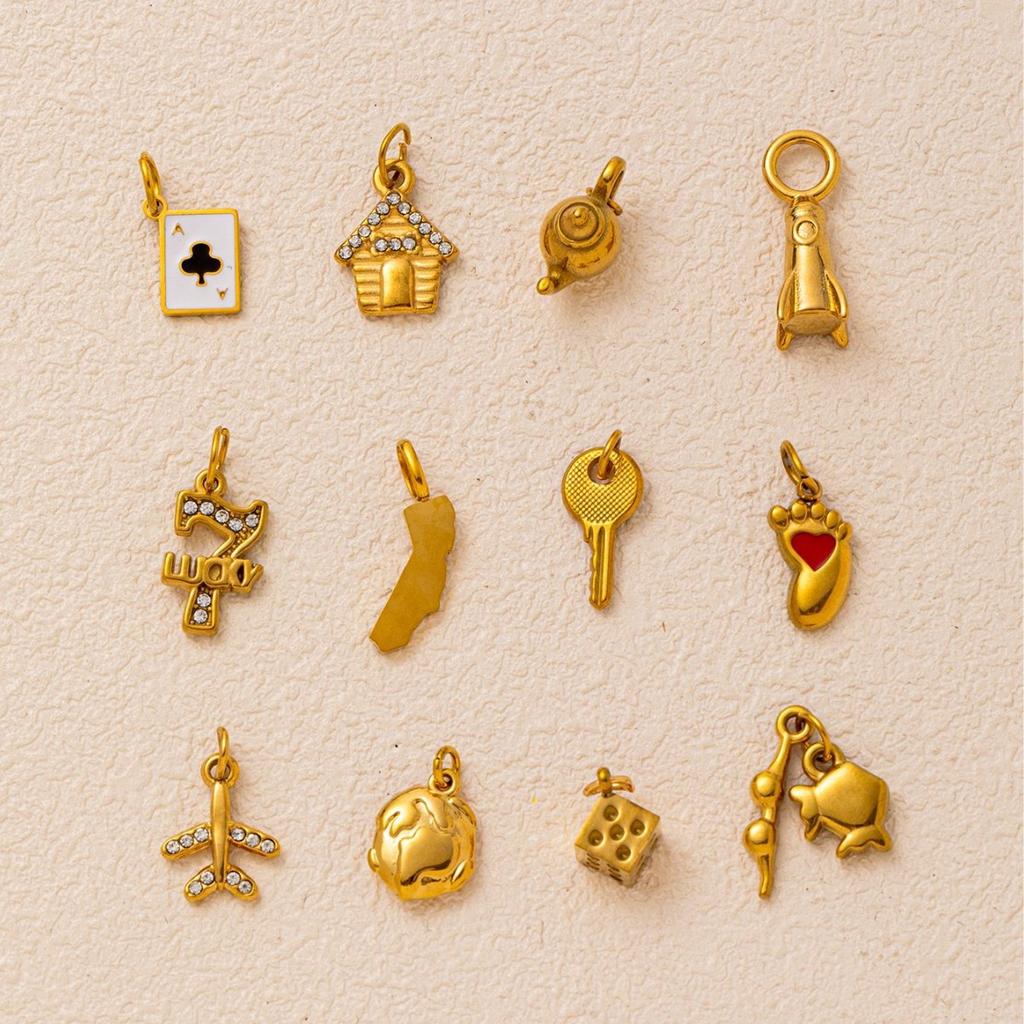 Yori 3Pcs New Stainless Steel Small House Key DIY Pendant 2025 Statement PVD Plated DIY Handwork Accessories Recommend