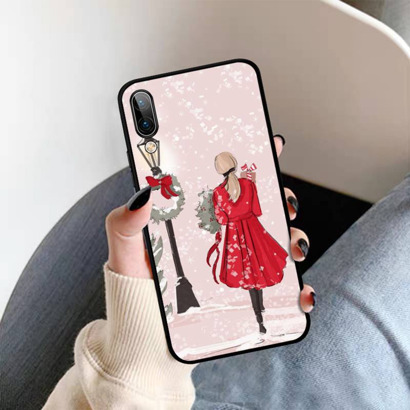 

Модный чехол для телефона Beautiful Girl Merry Christmas для Samsung A51 A30s A52 A71 A12 для Huawei Honor 10i для OPPO vivo Y11 Huawei P40lite