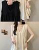 Plus Size V-Neck Camisole Vest - Summer Pure Desire Style, Mid-Length Loose Fit, Slimming, Versatile, Trendy Women's Top.