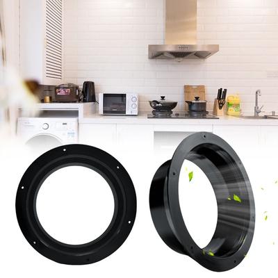 ABS Exhaust Duct Connector Flange Round 50-160mm Pipe Air Vent Connector Black Bevel Flange Adapter for Exhaust Air System