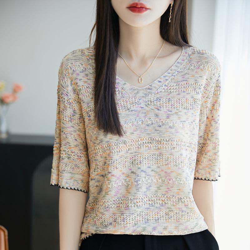 Short-sleeved Summer New Fashionable Foreign Loose Round Neck Pullover